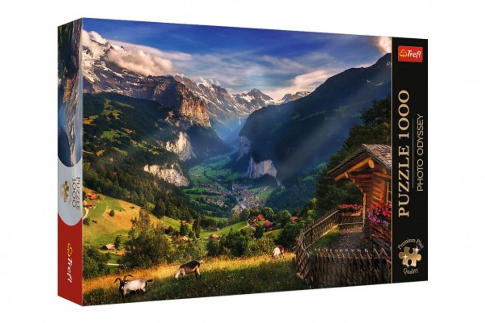 Trefl Puzzle Premium Plus - Photo Odyssey: Údolí Lauterbrunnen 1000 dílků 68,3x48cm v krabici 40x27x6cm