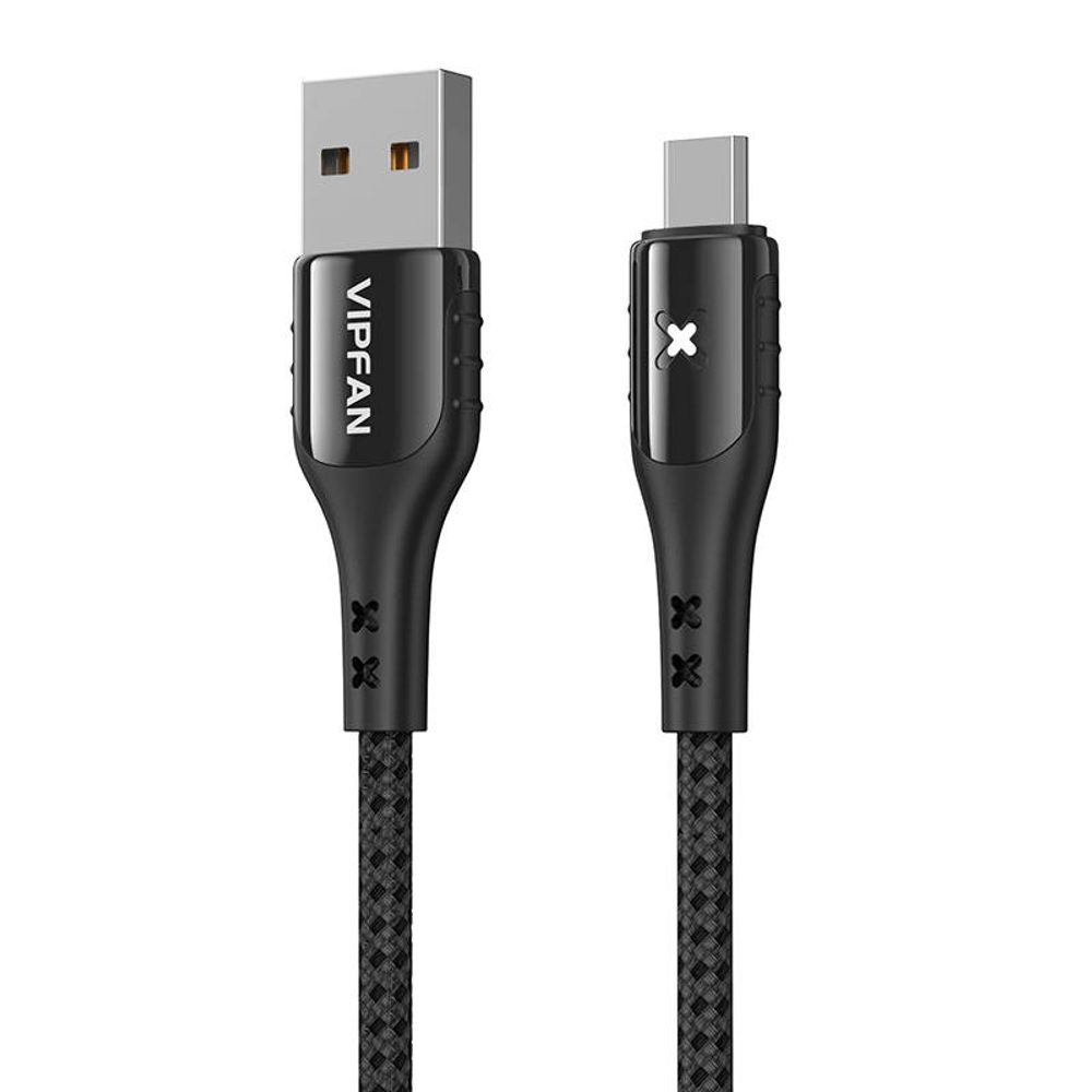 Vipfan Kabel USB-Micro USB Vipfan Colorful X13, 3A, 1,2 m (černý)
