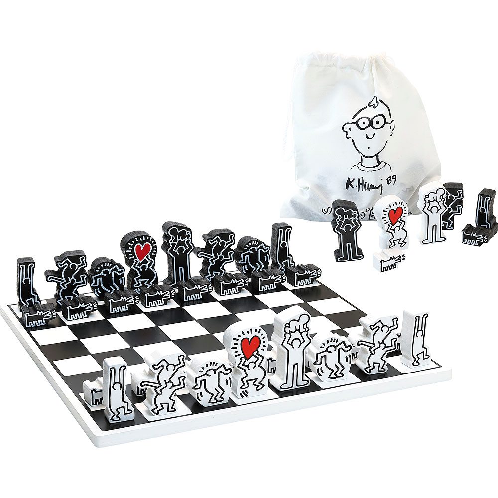 Levně Vilac Moderní dřevěné šachy Keith Haring