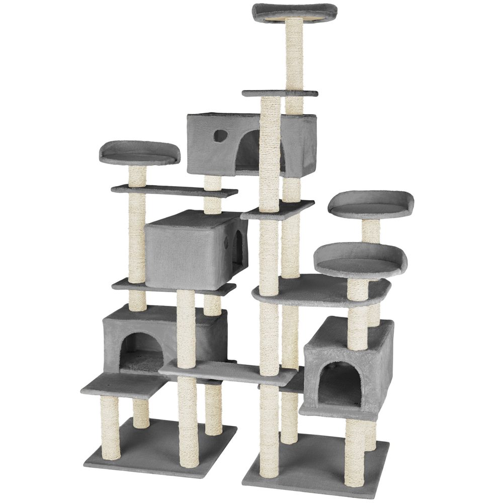 tectake 403919 kočičí škrabadlo entissar 214cm - šedá - šedá