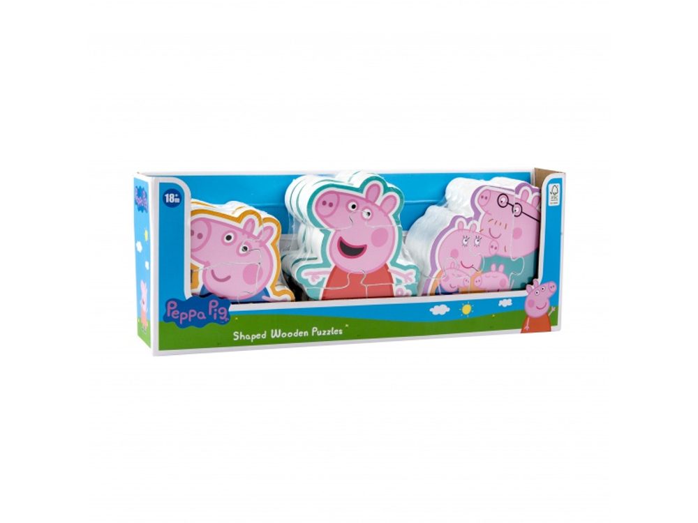 Popron.cz PEPPA PIG - Dřevěné puzzle - 3 druhy assort