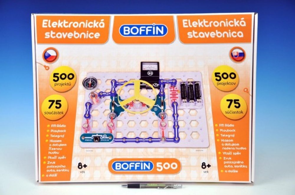 Conquest Stavebnice Boffin 500 elektronická 500 projektů na baterie 75ks v krabici