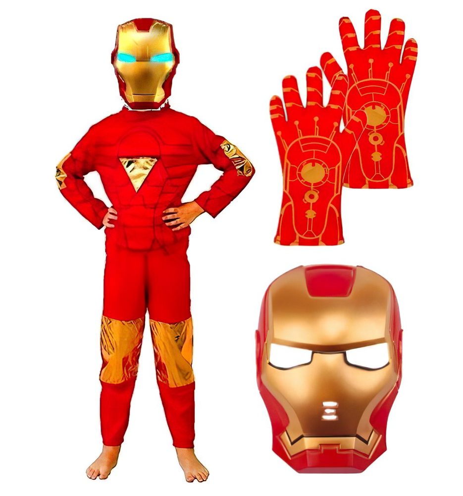 bHome Dětský kostým Iron man s maskou a rukavicemi 122-134 L