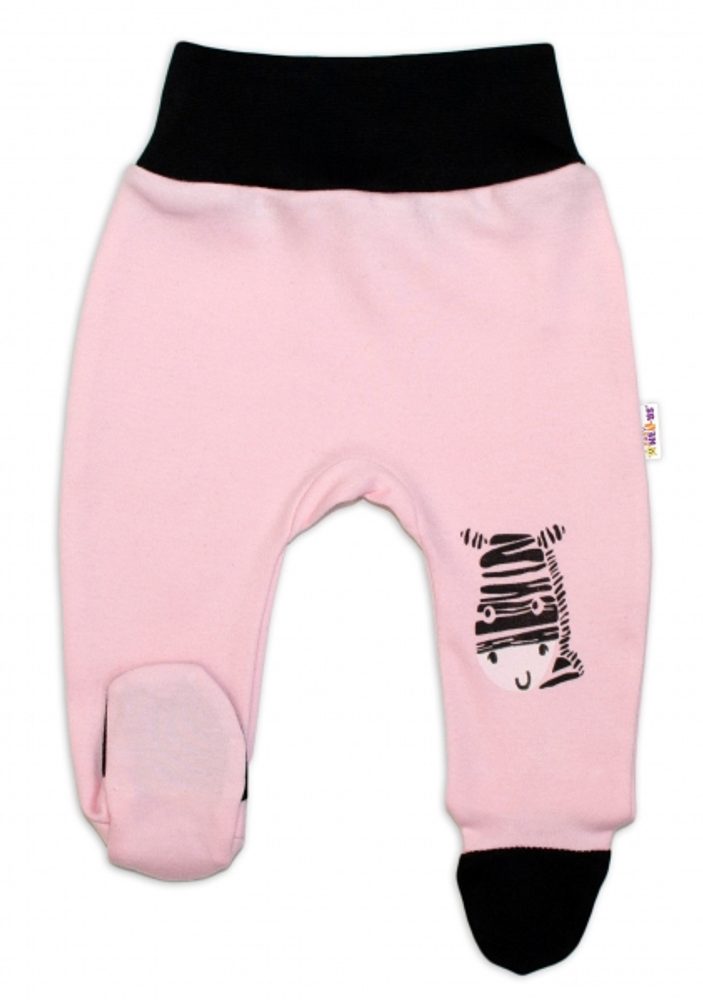 Baby Nellys Kojenecké polodupačky, růžové - Zebra - 80 (9-12m)