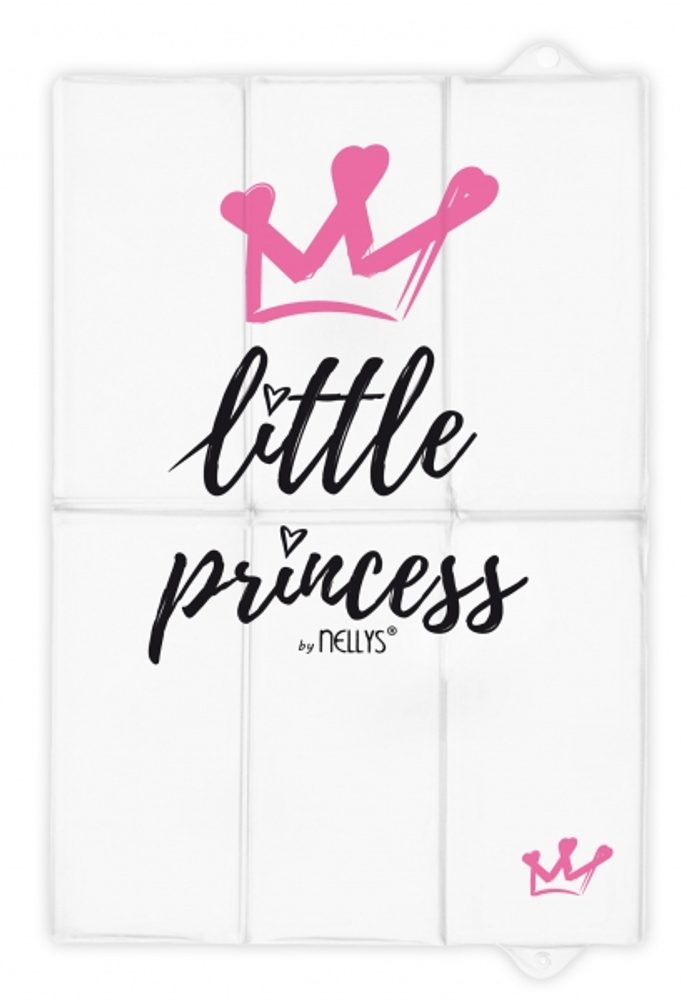 NELLYS Cestovní přebalovací podložka, měkká, Little Princess, Nellys, 60x40cm, bílá, růžová