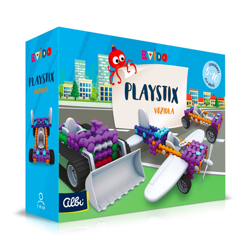 Popron.cz ALBI Kvído - Stavebnice Playstix - vozidla 146 dílků