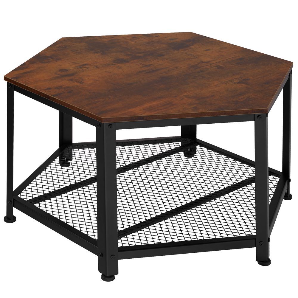 tectake 404225 konferenční stolek norwich 86,5x75x46,5cm - Industriální dřevo tmavé, rustikální - Industriální dřevo tmavé