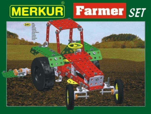 Merkur Toys Stavebnice MERKUR Farmer Set 20 modelů 341ks v krabici 36x27x5,5cm