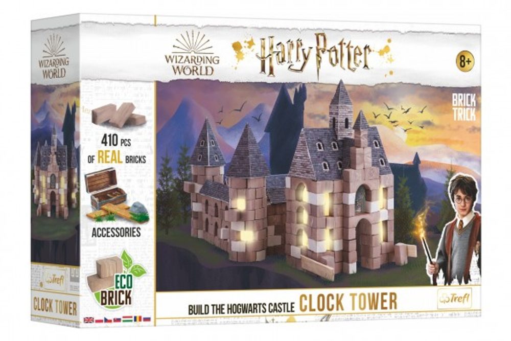 Trefl Stavějte z cihel Harry Potter - Hodinová věž stavebnice Brick Trick v krabici 40x27x9cm