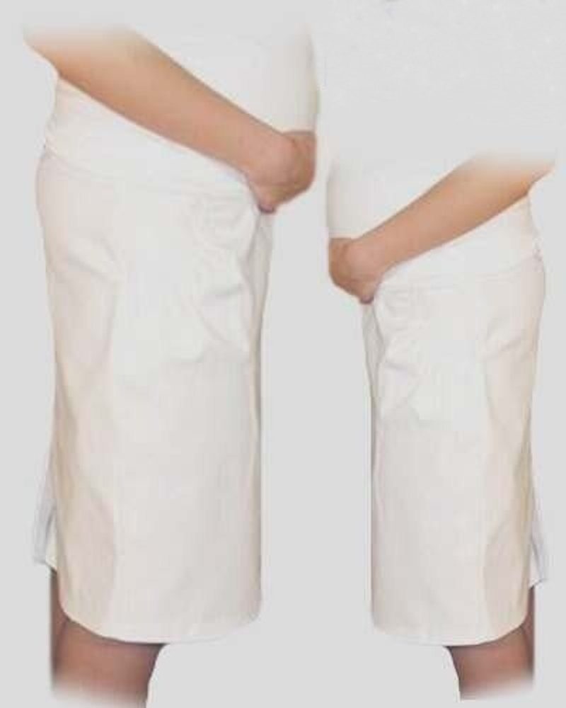 Be MaaMaa Těhotenská sportovní sukně s kapsami - bílá, vel. M - L (40)