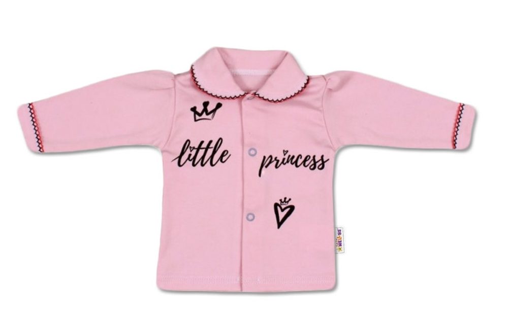 Baby Nellys Bavlněná košilka Little Princess - růžová - 56 (1-2m)