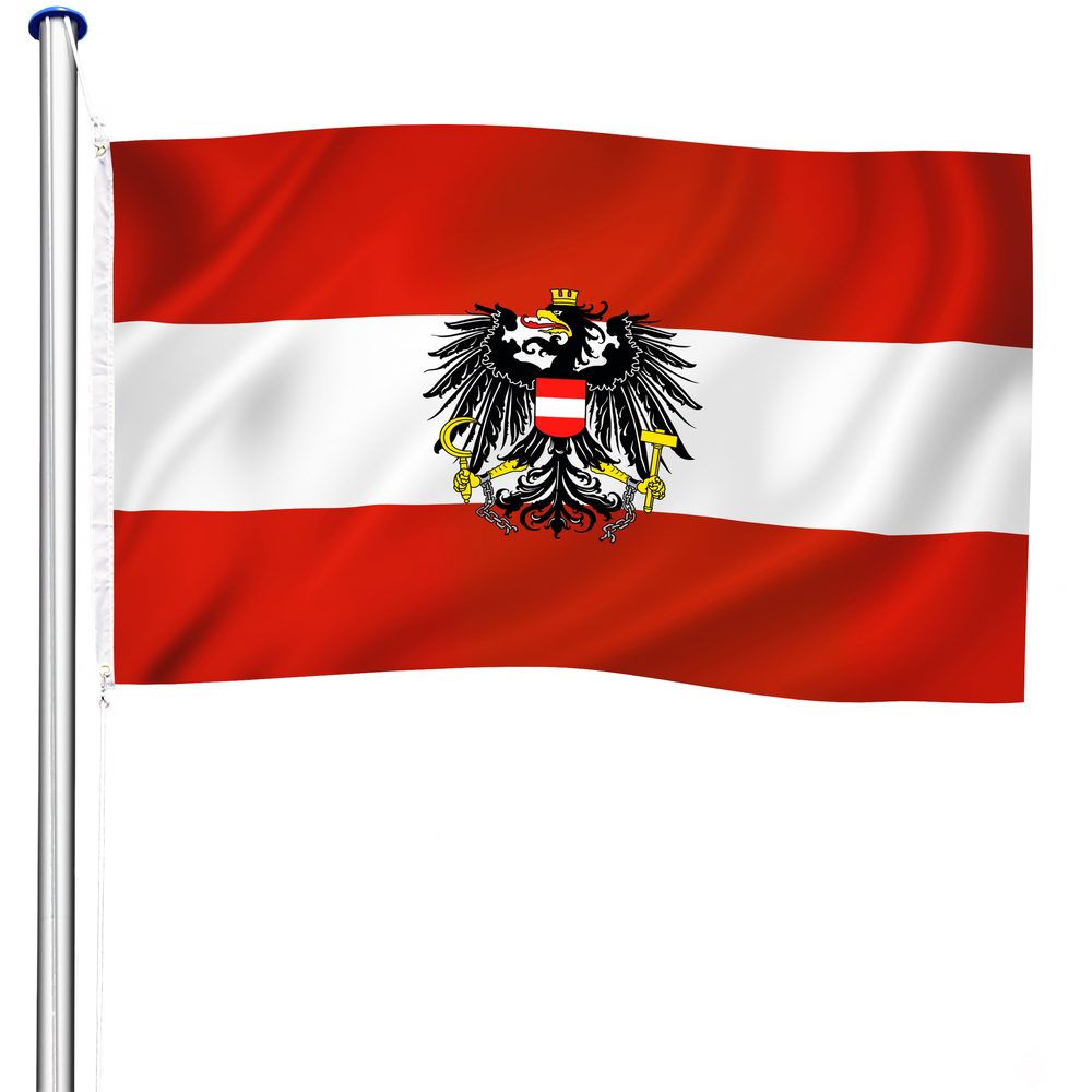 tectake 402125 hliníkový stožár s vlajkou, výškově nastavitelný - Rakousko - Rakousko