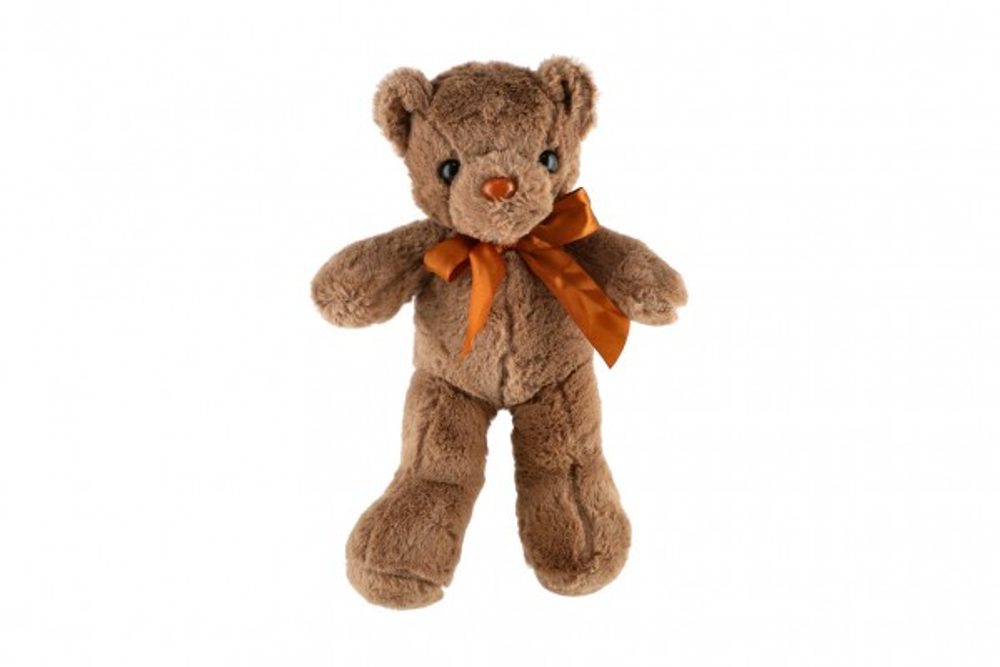 Teddies Medvěd/Medvídek s mašlí plyš 30cm hnědý