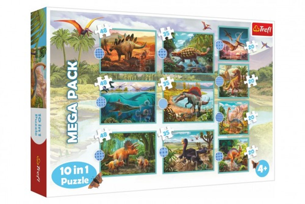 Trefl Puzzle 10v1 Seznamte se se všemi dinosaury v krabici 40x27x6cm