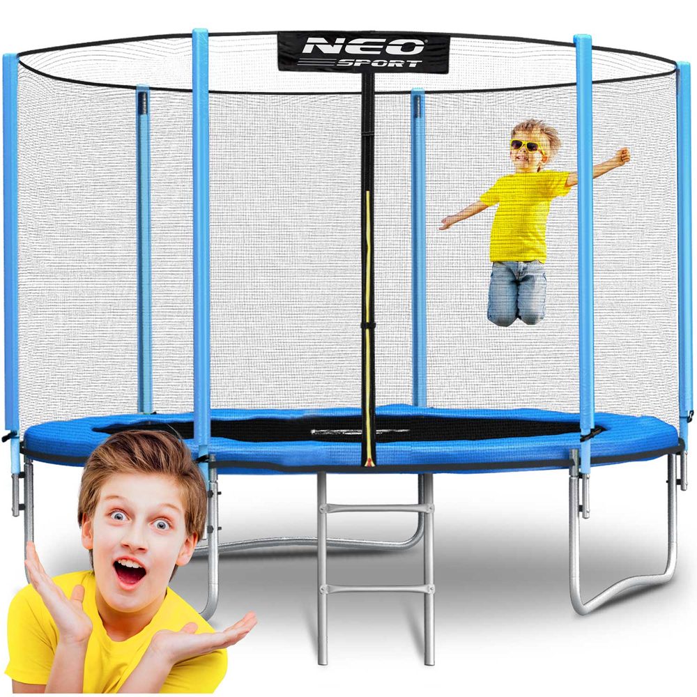 Neo-Sport Zahradní trampolína 10 stop/312 cm s vnější sítí a žebříkem Neo-Sport