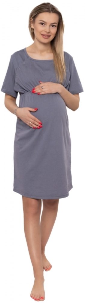 Be MaaMaa Dámská těhotenská/kojící noční košile Luna, šedá, Be MaaMaa - XL (42)