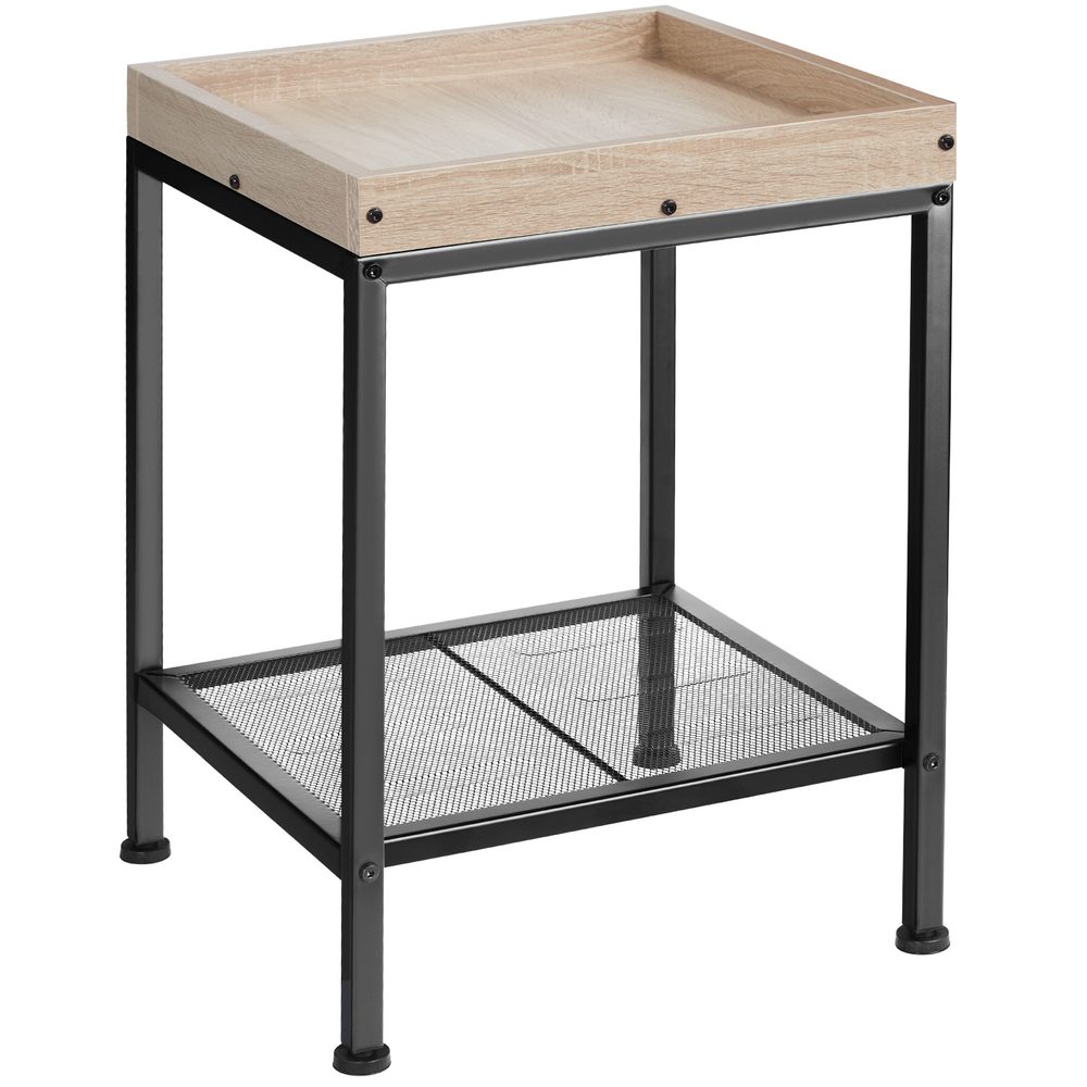 tectake 404265 odkládací stolek rochester 41,5x41x56cm - Industrial světlé dřevo, dub Sonoma - Industrial světlé dřevo