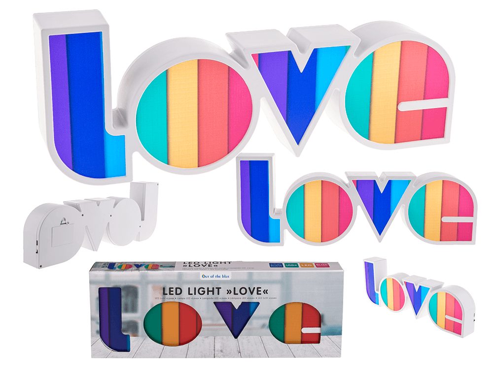 Popron.cz Lampa, Rainbow Love, cca 36 x 13,5 cm,