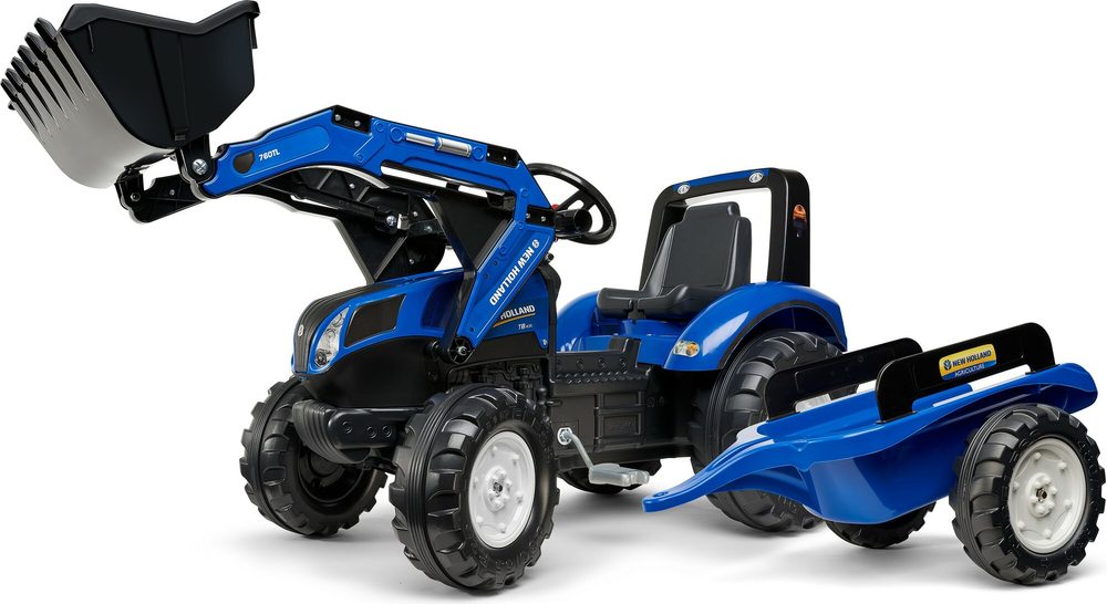 FALK Šlapací traktor 3090M New Holland T8 s nakladačem a vlečkou