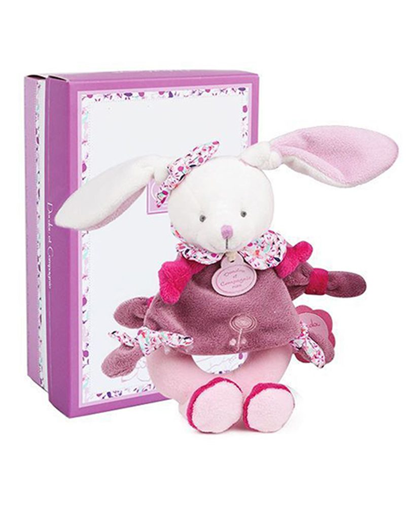 Doudou et Compagnie Paris Doudou Plyšové chrastítko králíček 19 cm