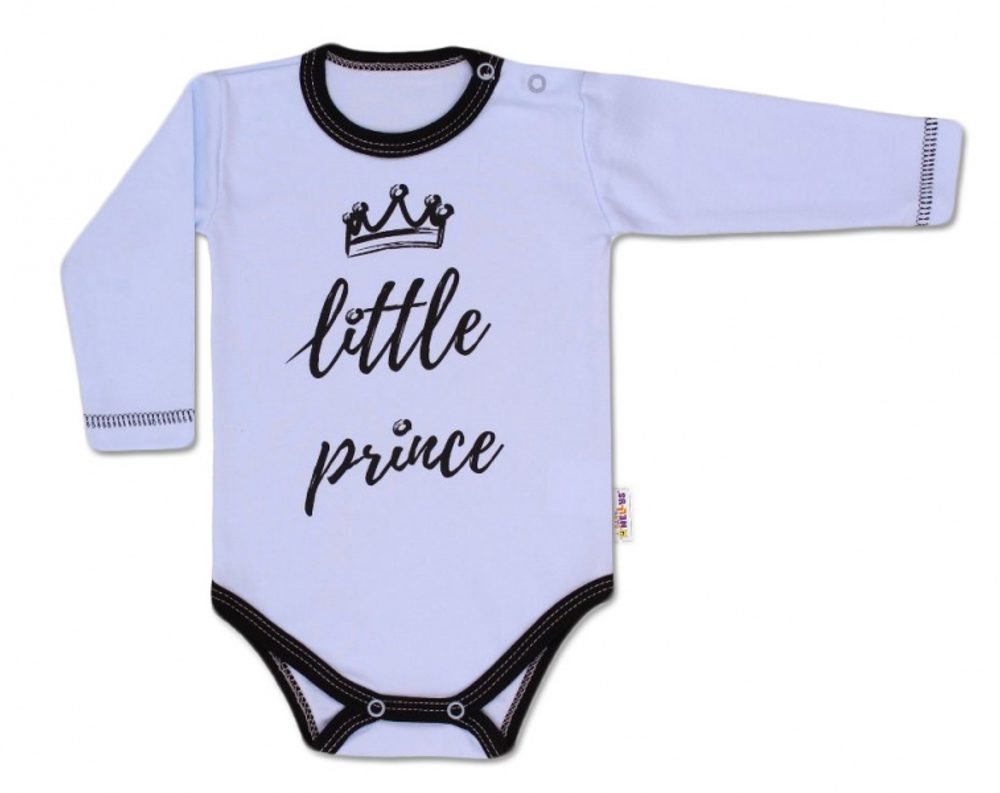 Baby Nellys Body dlouhý rukáv, Little Prince - modré, vel. 62 - 80 (9-12m)