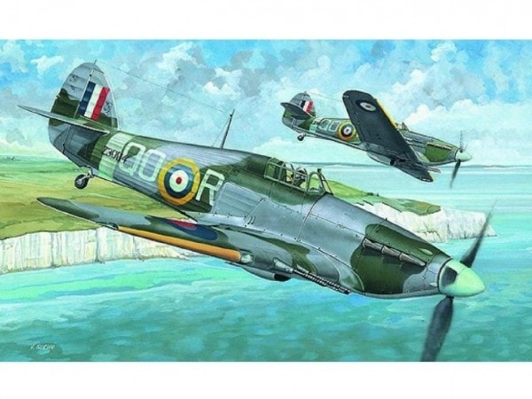 Směr Model Hawker Hurricane MK.IIC 13,6x16,9cm v krabici 25x14,5x4,5cm