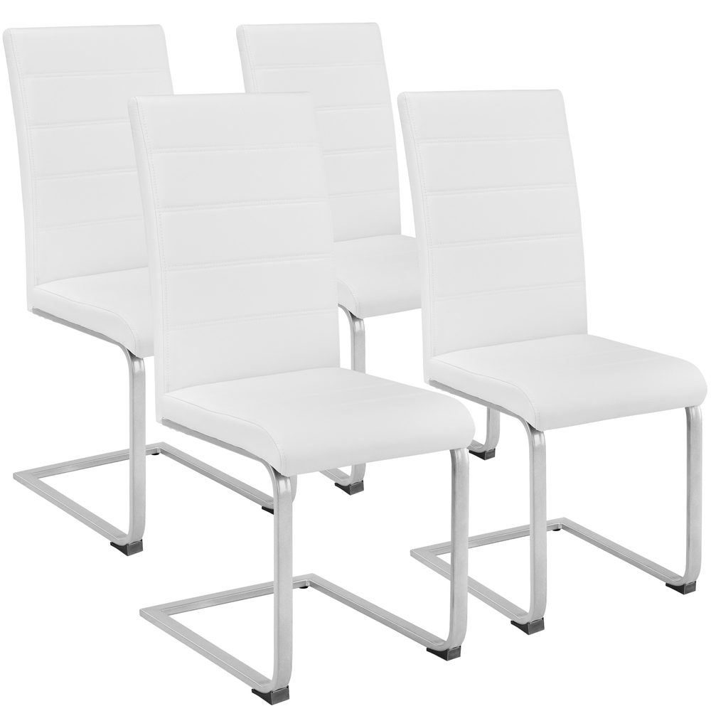 tectake 402553 4 houpací židle, umělá kůže - bílá - bílá