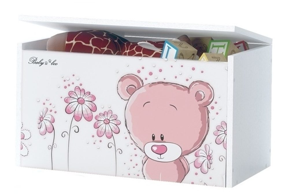 BabyBoo Box na hračky, truhla Medvídek STYDLÍN růžový