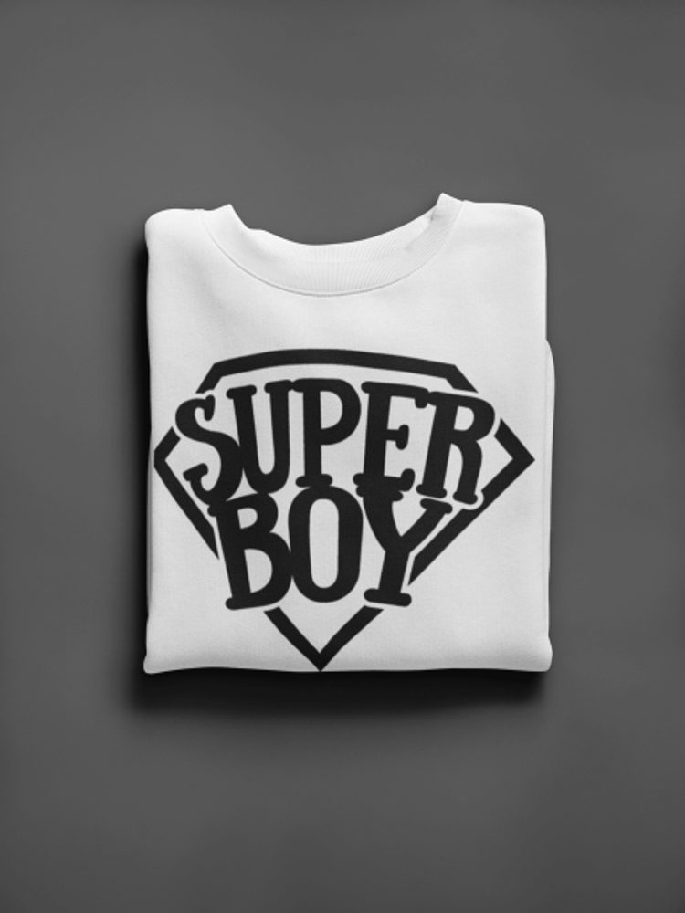 KIDSBEE Super dětská klučičí mikina Super Boy - bílá, vel. 98