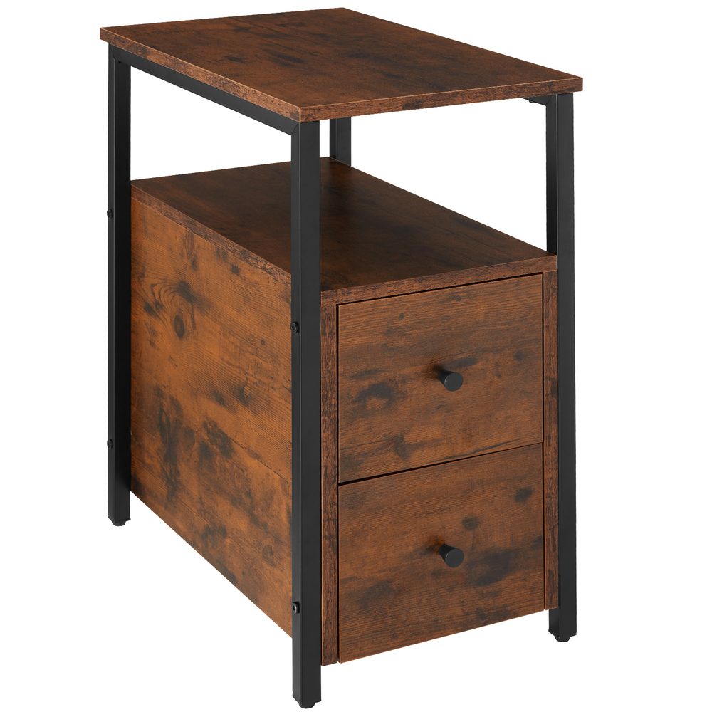 tectake 404728 noční stolek tullamore 49,5x30x61,5cm - Industriální dřevo tmavé, rustikální - Industriální dřevo tmavé