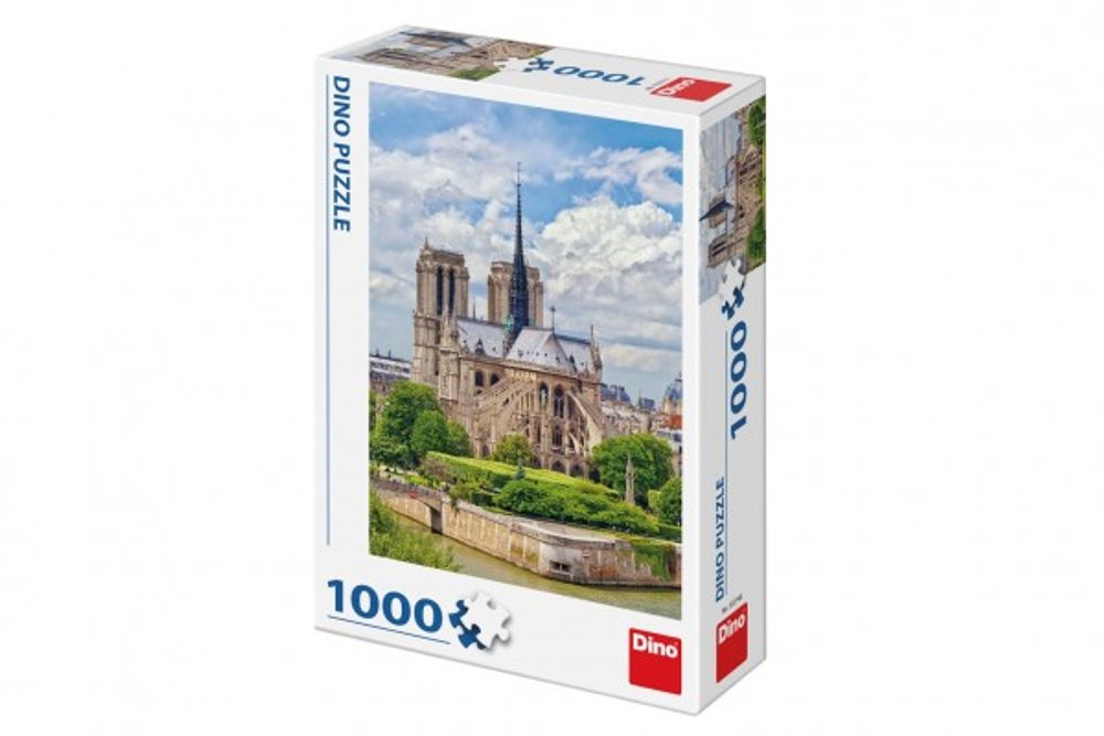 Dino Puzzle Katedrála Notre-Dame, Paříž 47x66cm 1000 dílků v krabici 23x32x7cm