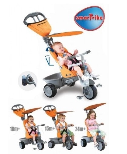 Smart-Trike SMART TRIKE tříkolka 191 Recliner 4v1 Oranžovo-šedá
