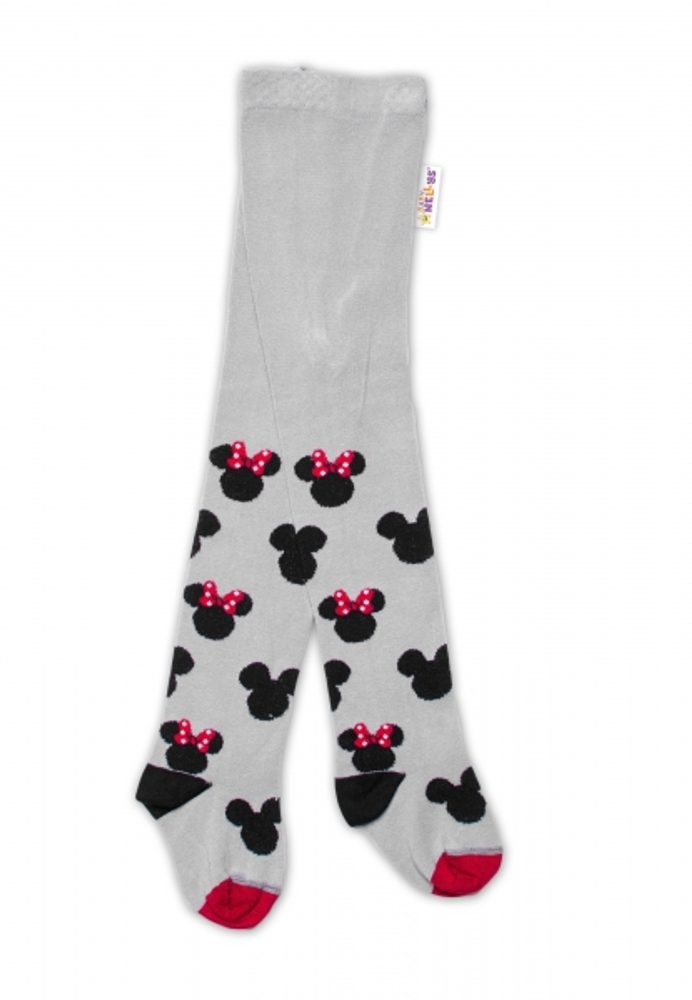 Baby Nellys Dětské punčocháče bavlněné, Minnie Mouse - šedé - 104-110 (3-5r)