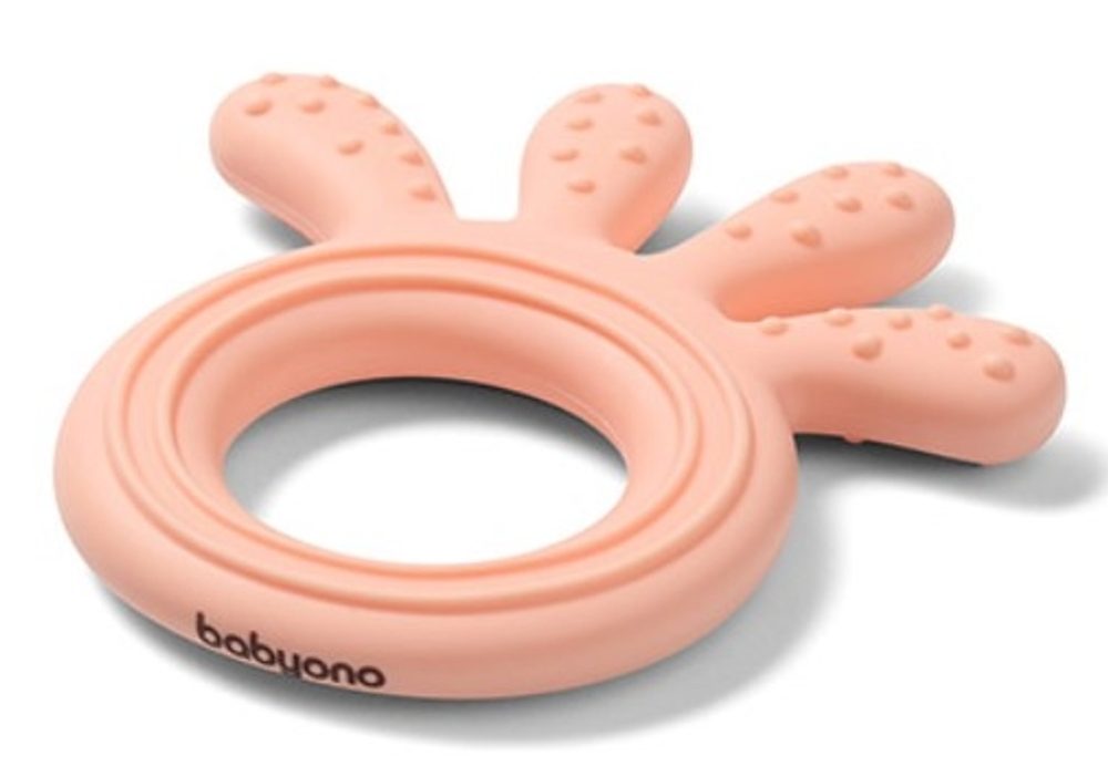 BabyOno Silikonové kousátko BabyOno - Chobotnice, růžové