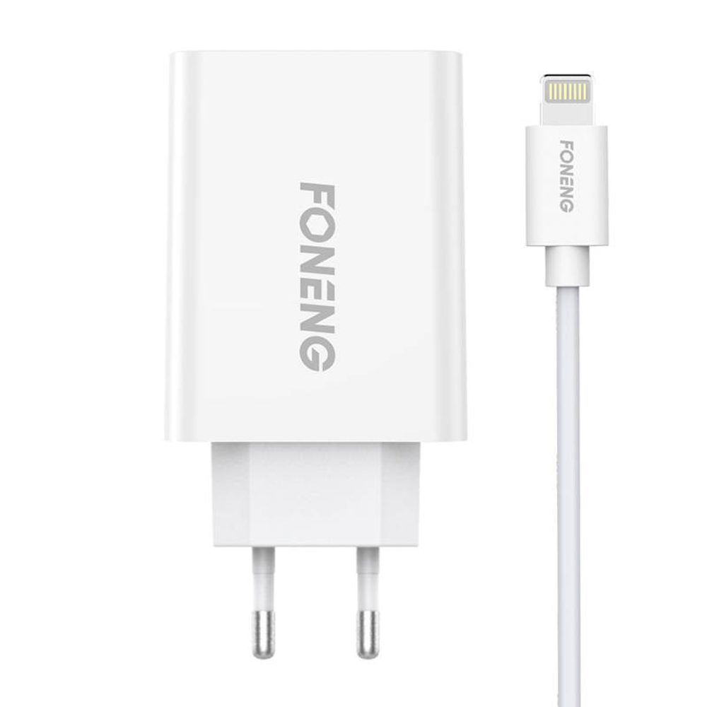 Foneng Rychlonabíječka Foneng 1x USB EU43 + kabel USB Lightning