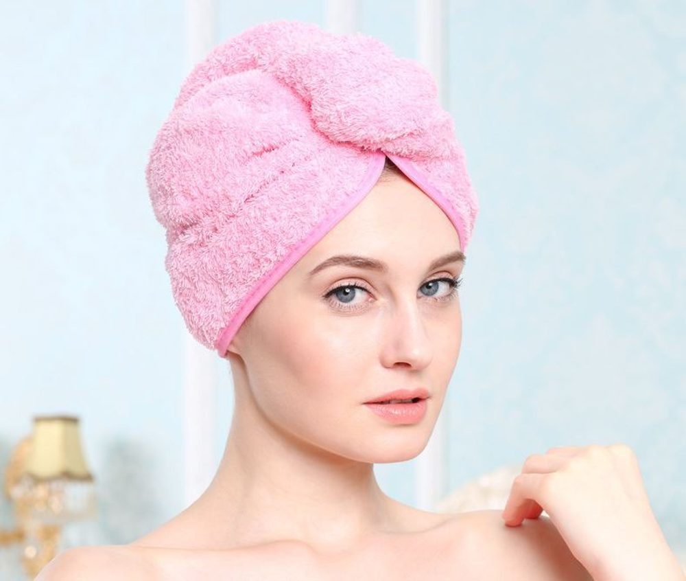 Popron.cz Rychleschnoucí turban na hlavu - růžový