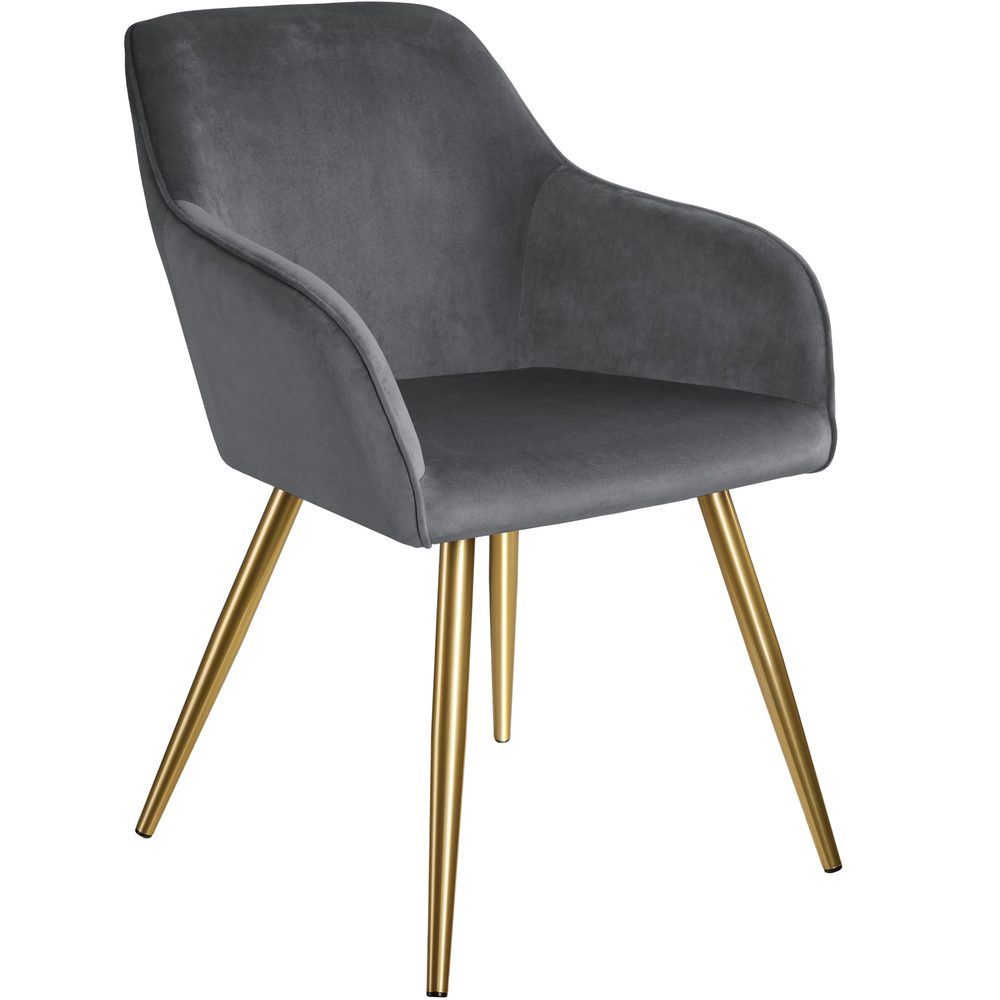 tectake 403651 židle marilyn sametový vzhled zlatá - tmavě šedá/zlatá - tmavě šedá/zlatá