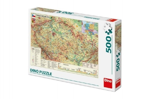 Dino Puzzle Mapa České Republiky 47x33cm 500dílků v krabici 33x23x3,5cm