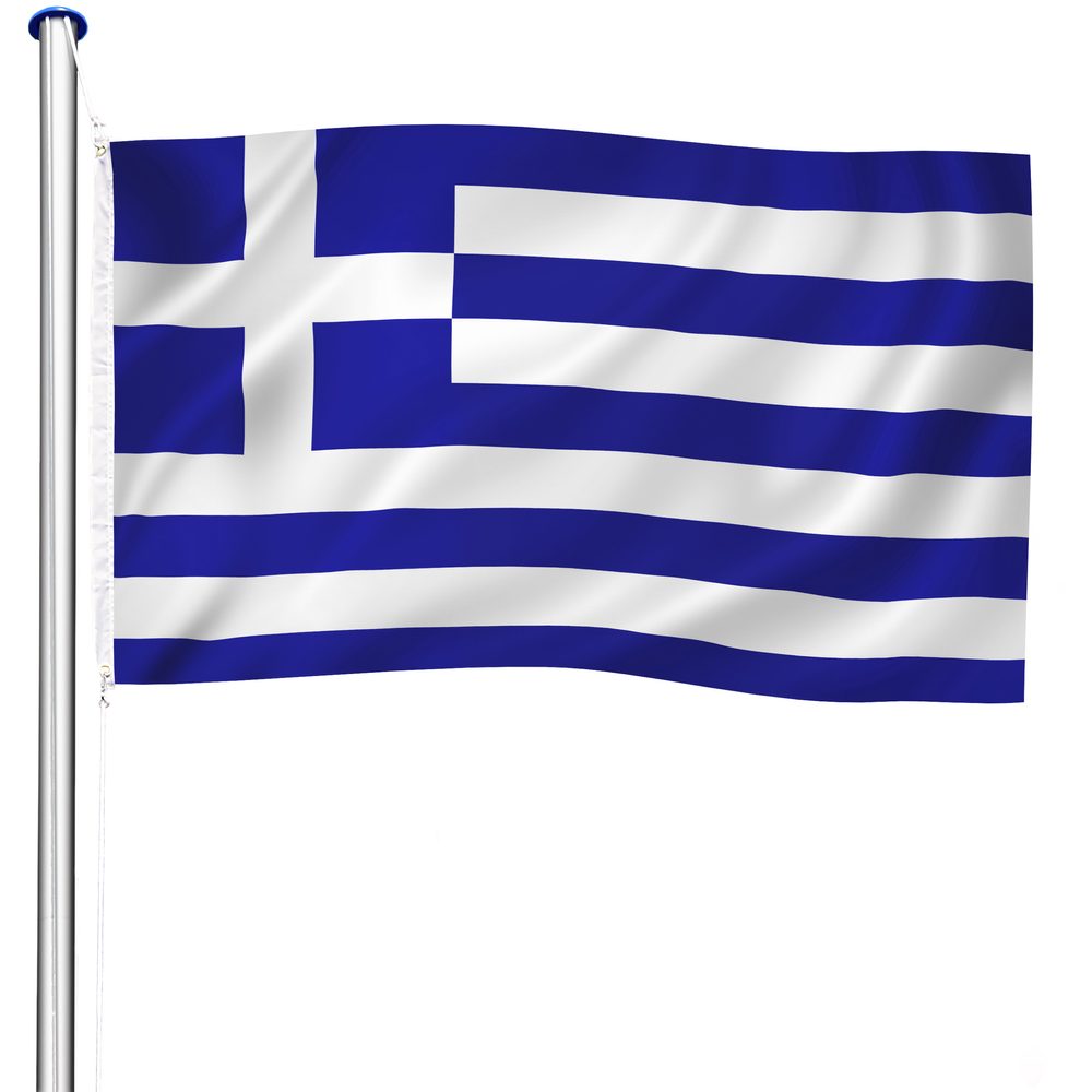 tectake 402125 hliníkový stožár s vlajkou, výškově nastavitelný - Řecko - Řecko
