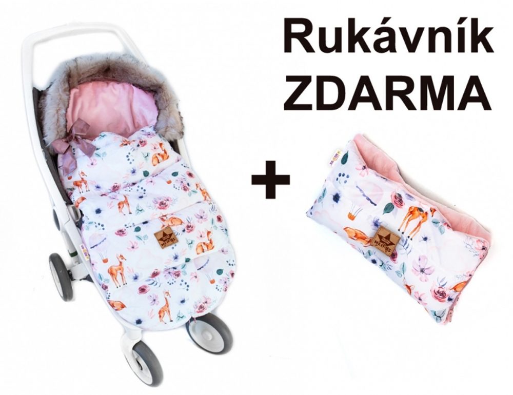 Baby Nellys Dětský fusak maxi, PREMIUM Srnka 110x50cm,+ rukávník Zdarma Baby Nellys