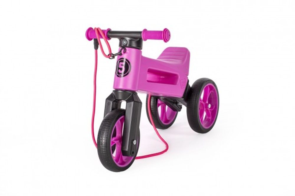 Teddies Odrážedlo FUNNY WHEELS Rider SuperSport fialové 2v1, výška sedla 28/30cm nosnost 25kg 18m+ v sáčku