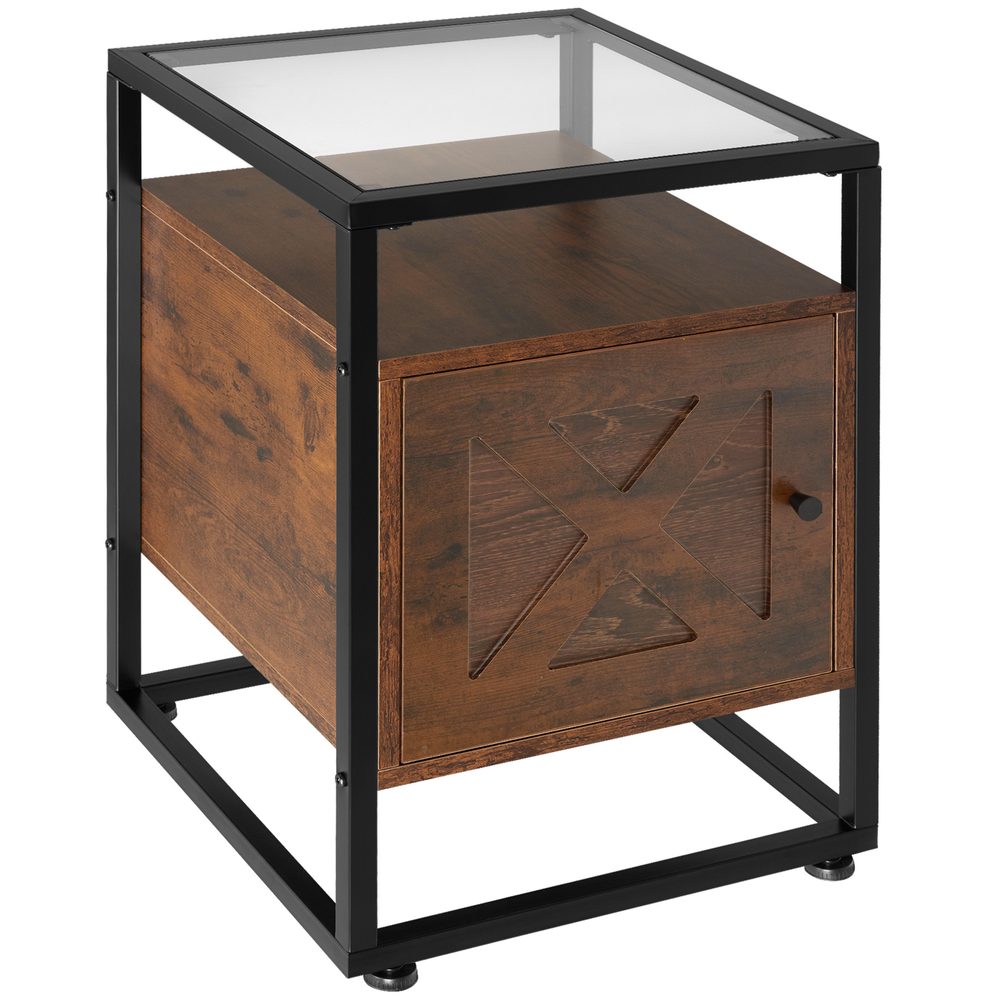 tectake 404686 noční stolek kidderminster 40x43x60,5cm - Industriální dřevo tmavé, rustikální - Industriální dřevo tmavé