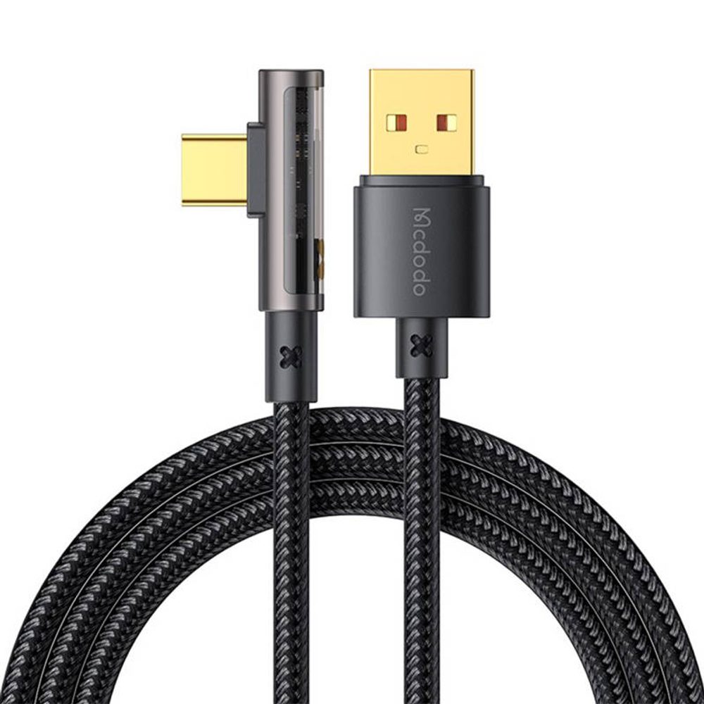 Mcdodo Kabel USB-C Prism 90 stupňů Mcdodo CA-3381, 6A, 1,8 m (černý)