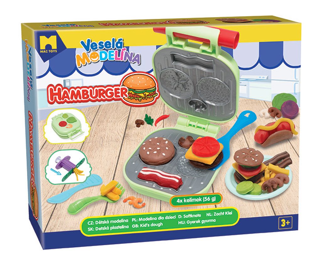 Mac Toys Veselá modelína burger 4x56g