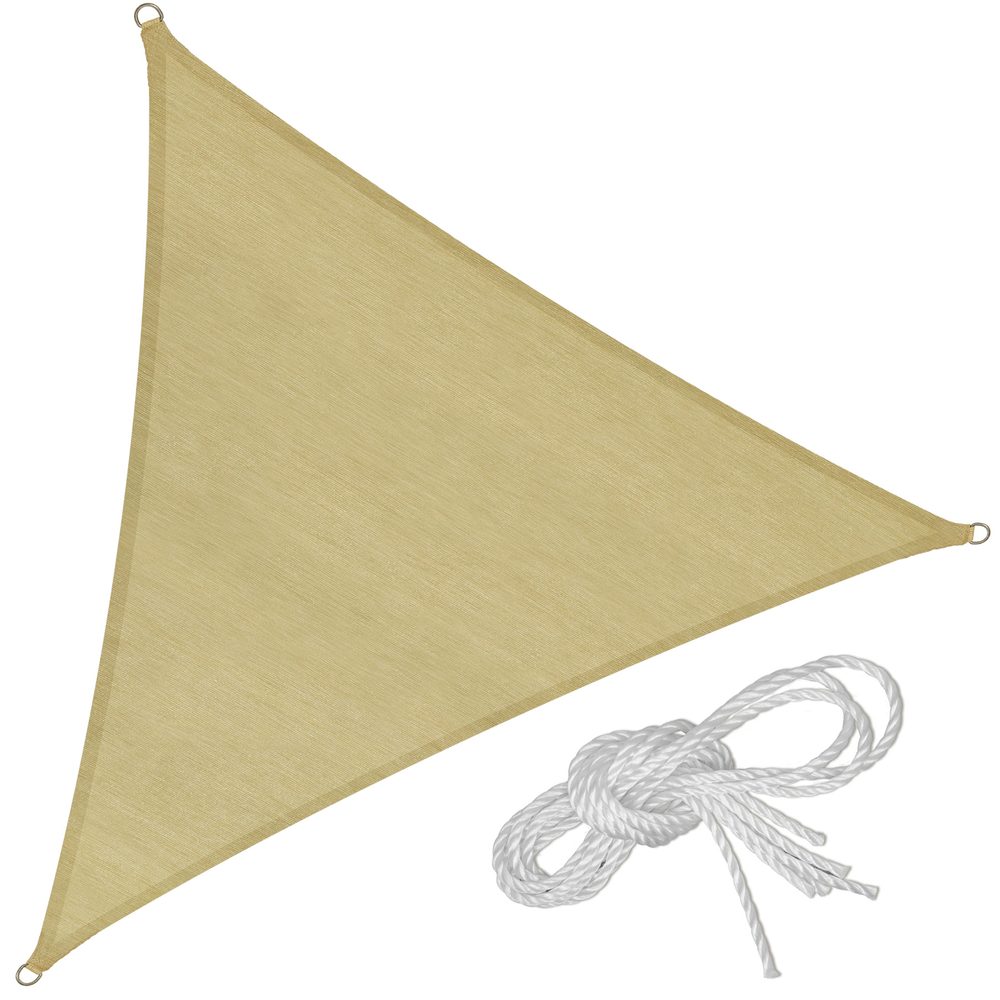 tectake 401808 stínící plachta proti slunci trojúhelník, béžová - béžová - béžová