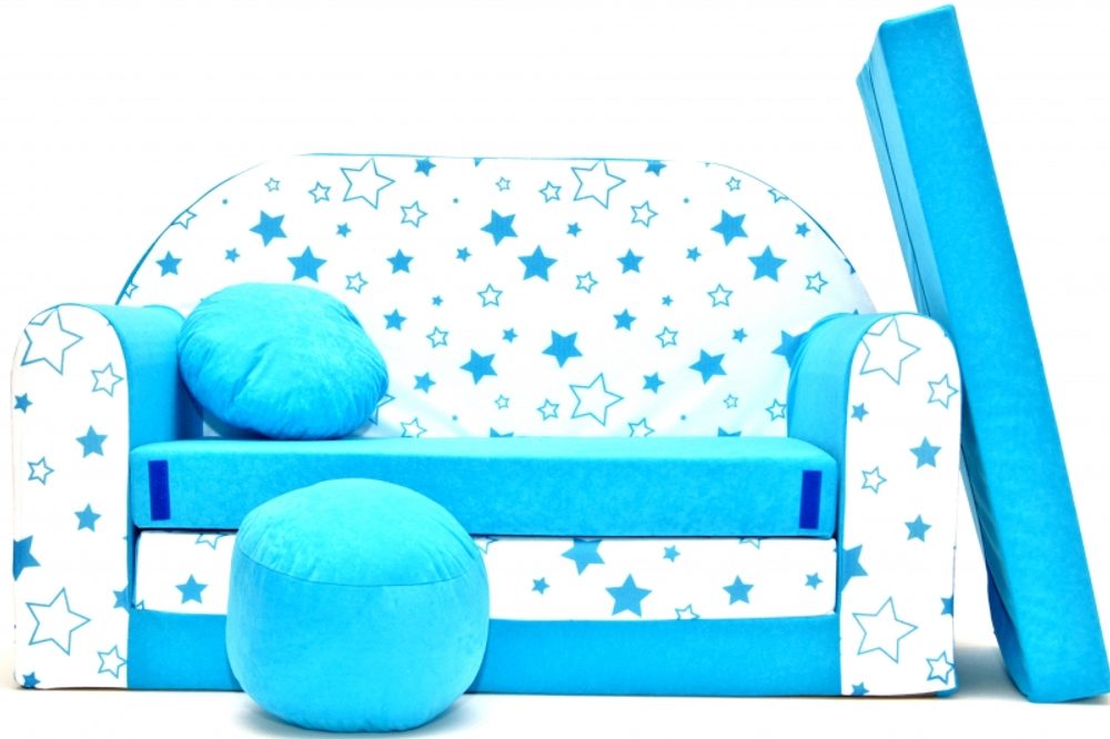 NELLYS Rozkládací dětská pohovka XL Nellys, 85R - Magic stars - modré