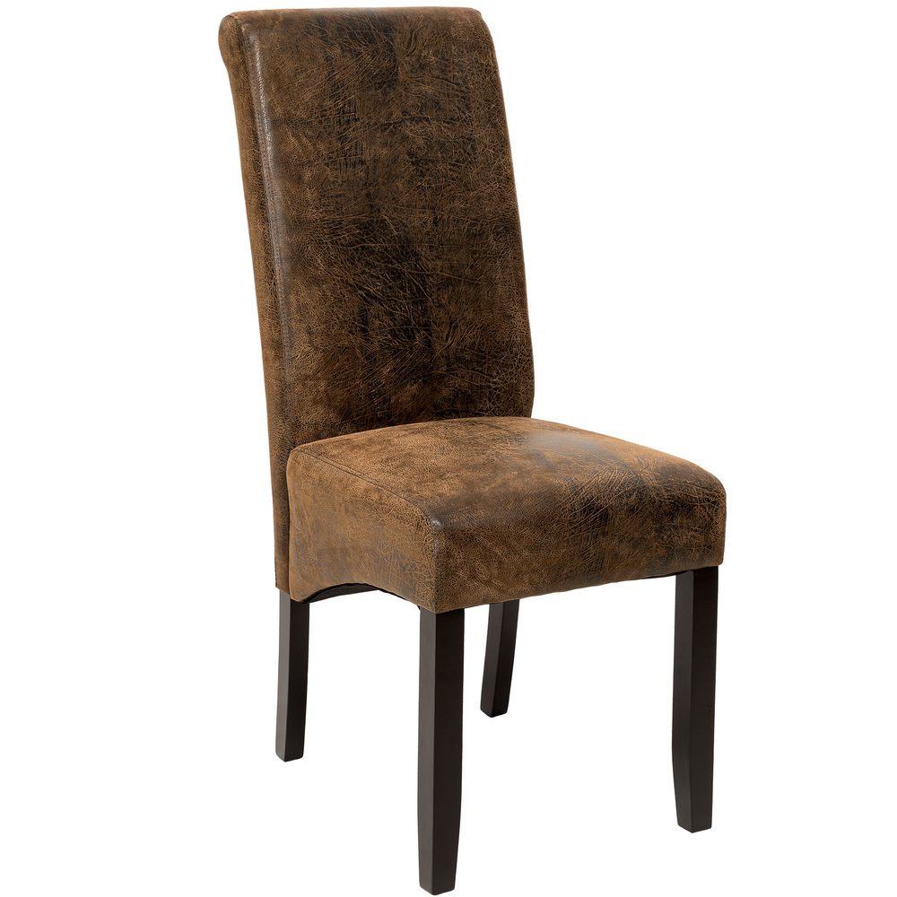 tectake 400554 jídelní židle ergonomická, masivní dřevo - vintage hnědá - vintage hnědá