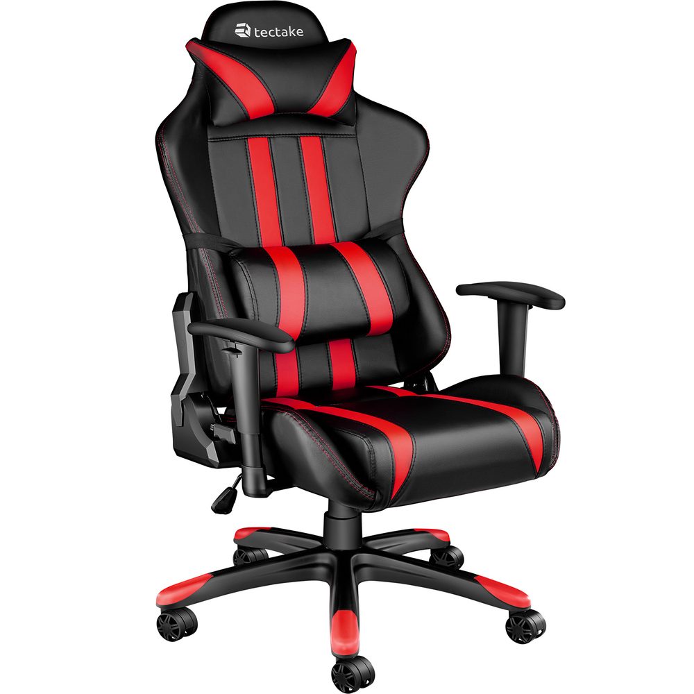 tectake 402030 kancelářská židle racing - černá/červená - černá/červená