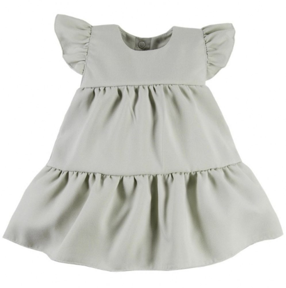 EEVI Dívčí šaty s volánky Nature - khaki, vel. 104 - 86 (12-18m)