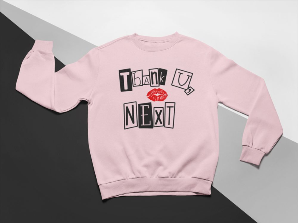 KIDSBEE Stylová dětská dívčí mikina Thank You Next - růžová, vel. 98